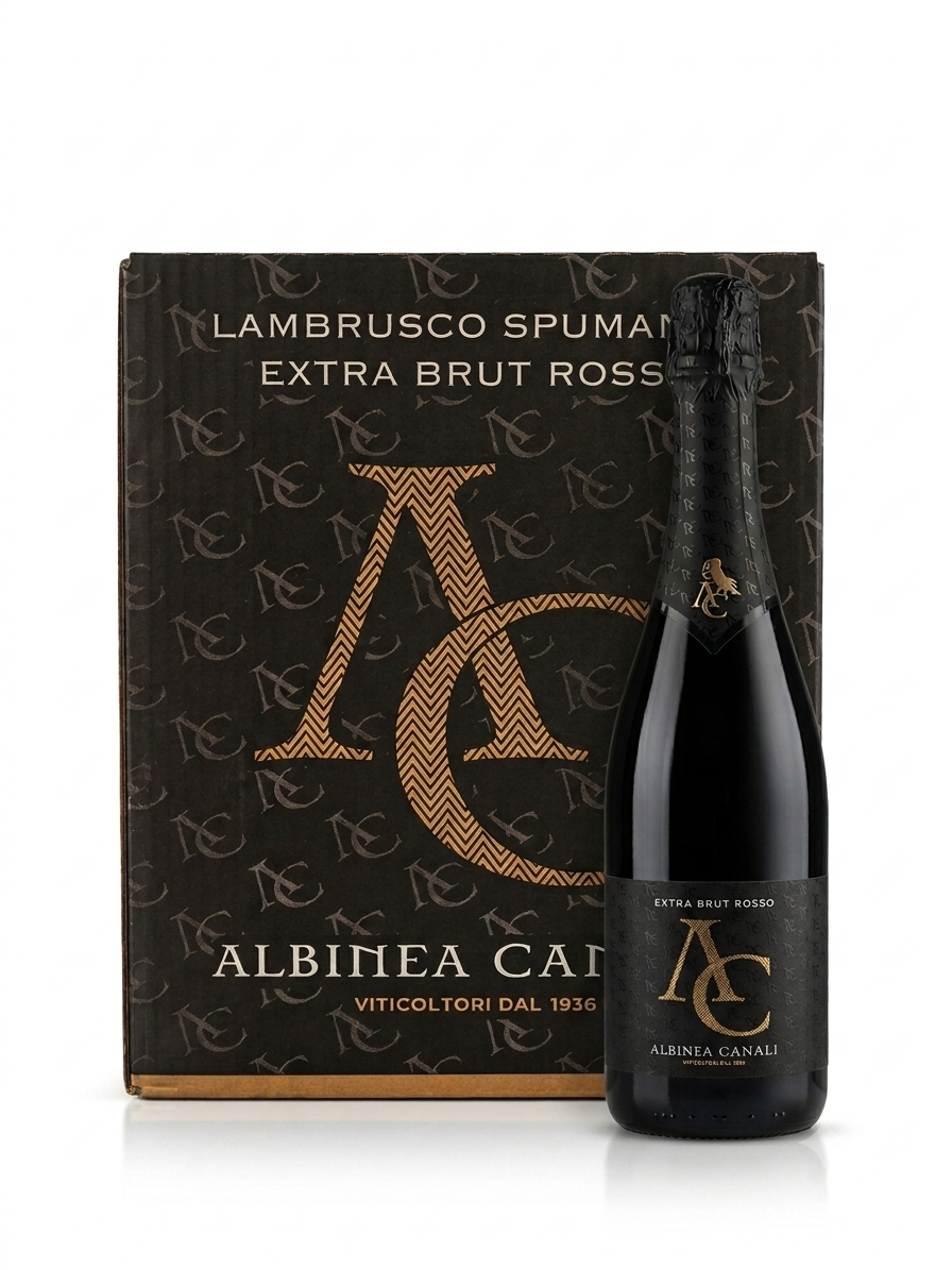 Lambrusco spumante extra brut rosso Albinea Canali